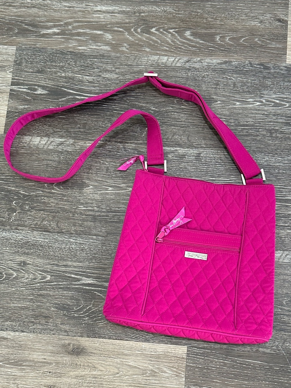 Vera Bradley Hot Pink Quilted Crossbody Shoulder Bag Purse